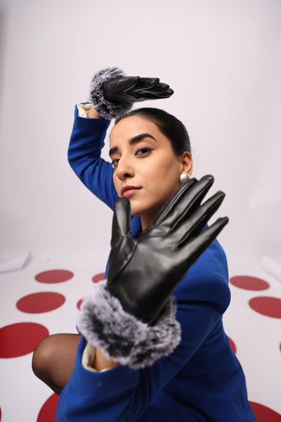 Leather Fur Gloves