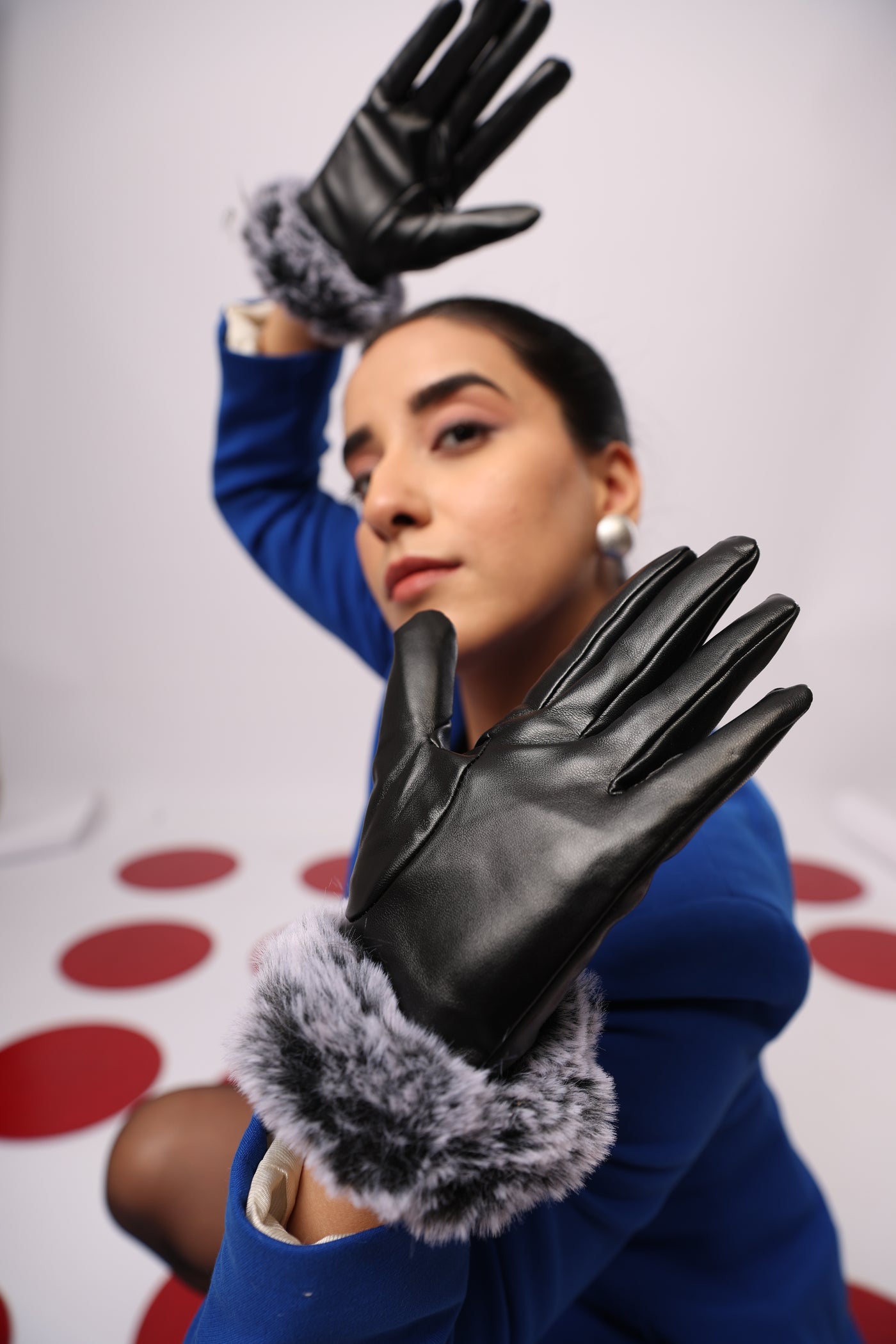 Leather Fur Gloves