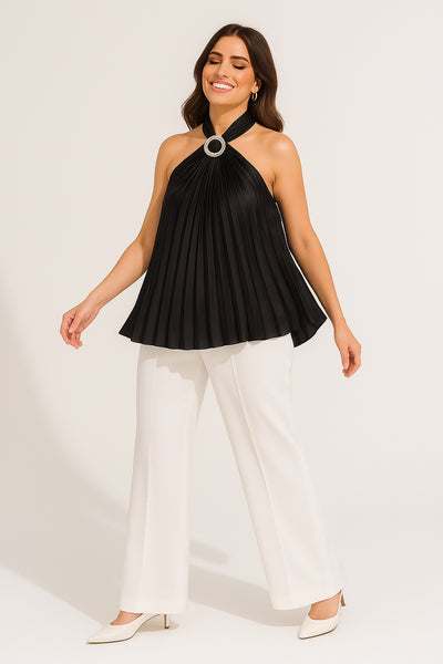 Frill & Flow Top Black